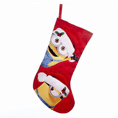 Kurt Adler Despicable ME Minion with Santa HAT Stocking