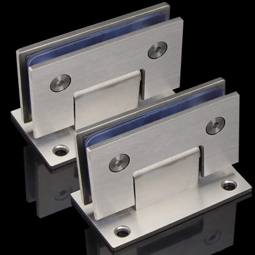 2pcs 90 Degree Open Glass Clip 8-12mm Stainless Steel Wall Mount Frameless Glass Fix T-Clip Shower Door Hinges