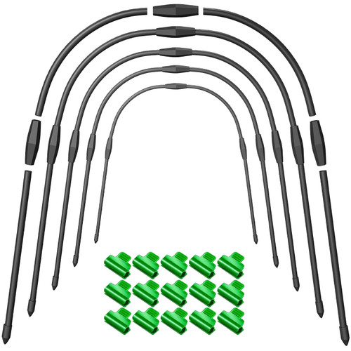 FOTMISHU Garden Hoops for Raised Beds Row Cover, Greenhouse Hoops for Garden Netting, 27" x 35.8'' Rust-Free Garden Tunnel, Reuseable Gardening Supplies for Plants Vegetables (5pcs L 27" x 35.8'')