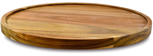 12" Acacia Wood Lazy Susan Organizer Kitchen Turntable for Cabinet Pantry Table Organization