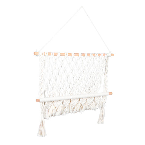 Garneck 1pc Woven Tapestry Plant Hanger Stand Hanging Shelf for Plants Indoor Mail Holder Macrame Magazine Holder Macrame Wall Hanging Shelf Bohemian Wall Tapestry Hanging Wall Rack Tassel