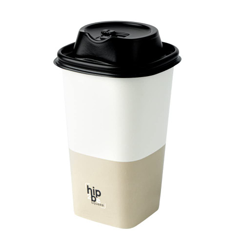 Restaurantware Hip 2 Be Square Black Plastic Sippy Cup Lid - Fits 12, 16 and 22 oz - 500 count box