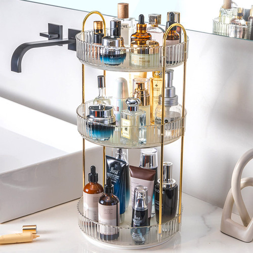 360 Rotating Makeup Organizer, Bathroom Makeup Cosmetic Display Case for Bedroom Dresser, Vanity Countertop Spinning Round Cosmetics Storage for Perfume Lotions Skin Care Lipsticks 3 Tier 360 Rotating Makeup Organizer, Bathroom Makeup Cosmetic Display Case for Bedroom Dresser, Vanity Countertop Spinning Round Cosmetics Storage for Perfume Lotions Skin Care Lipsticks 3 Tier