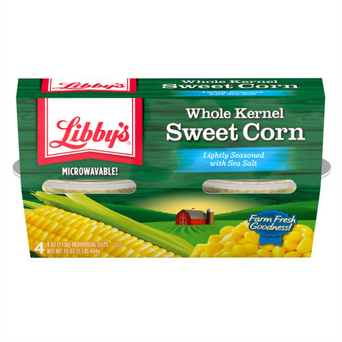 Libby's Whole Kernel Sweet Corn | 100% Sweet Corn | Naturally Sweet Flavor | Golden Yellow |Off-the-Cob Crispness | Convenient Single-Serve Cups | Six 4-pack sleeves of 4.0 ounce cups (24 cups total) Libby's Whole Kernel Sweet Corn | 100% Sweet Corn | Naturally Sweet Flavor | Golden Yellow |Off-the-Cob Crispness | Convenient Single-Serve Cups | Six 4-pack sleeves of 4.0 ounce cups (24 cups total)