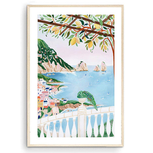 Capri Art Print, Italy Art Print, Amalfi Coast, Travel Gift, Travel Poster, Italian Coast, Housewarming, Wedding Gift (Unframed) (16x24)