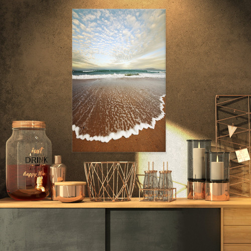 Design Art PT12771-16-32 Fantastic Waves and Clouds in Beach-Large Seashore Canvas Print, 16x32 Design Art PT12771-16-32 Fantastic Waves and Clouds in Beach-Large Seashore Canvas Print, 16x32