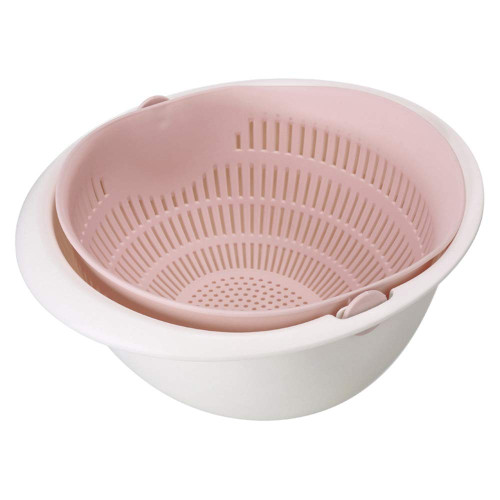 Colander Strainers for Kitchen, Fruit Cleaner Double Layer Drain Basket Fruit Vegetable Washing Bowl, Fruit Cleaning Bowl(pink) Colander Strainers for Kitchen, Fruit Cleaner Double Layer Drain Basket Fruit Vegetable Washing Bowl, Fruit Cleaning Bowl(pink)