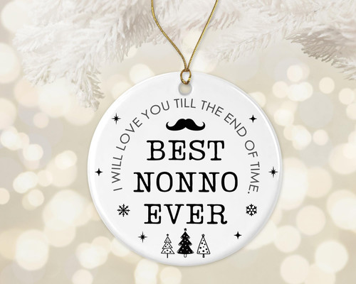 Best Nonno Ever Ornament, Nonno Christmas Ornament, Ornament for Nonno, Christmas Ornament Gift from Daughter, Son Printed on One Side