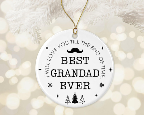 Best Grandad Ever Ornament, Grandad Christmas Ornament, Ornament for Grandad, Christmas Ornament Gift from Daughter, Son Printed on One Side