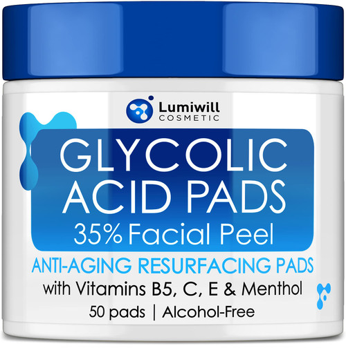 Glycolic Acid Pads 35% - Peel Pads with Natural Glycolic Acid, Vitamin B5, C, E - Works for Dark Spots, Acne, Breakouts and Reduces Fine Lines & Wrinkles - Anti-Aging Glycolic Facial Peel Treatment Glycolic Acid Pads 35% - Peel Pads with Natural Glycolic Acid, Vitamin B5, C, E - Works for Dark Spots, Acne, Breakouts and Reduces Fine Lines & Wrinkles - Anti-Aging Glycolic Facial Peel Treatment