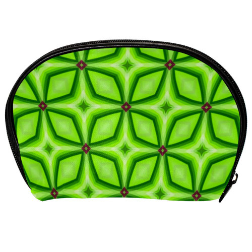 Inhomer Green Diamand Pattern Cosmetic Bag Travel Handy Organizer Pouch Makeup Bags Purse for Women Girls