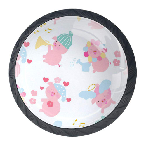 Idealiy Floral Cut Pigs Cabinet Door Knobs Handles Pulls Cupboard Handles Drawer Wardrobe 4pcs