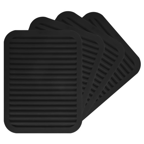 IFFMYJB Trivets for Hot Pots and Pans, Large Black Silicone Trivets, Multi-Purpose Silicone Mat for Countertops Heat Resistant, Trivets for Quartz Countertops, Silicone Hot Pads for Kitchen, Set 4