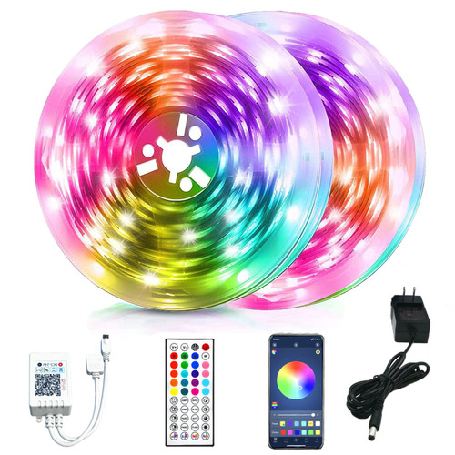 LED Lights for Bedroom 100ft (2 Rolls of 50ft), Bluetooth LED Strip Lights Music Sync Color Changing with Remote and Smart App Control RGB LED Strip, LED Lights for Bedroom Living Room Party Decor LED Lights for Bedroom 100ft (2 Rolls of 50ft), Bluetooth LED Strip Lights Music Sync Color Changing with Remote and Smart App Control RGB LED Strip, LED Lights for Bedroom Living Room Party Decor