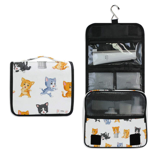 Hanging Travel Toiletry Bag - Cute Cats Cosmetic Makeup Bag Pouch Organizer for Women and Girls Waterproof Hanging Travel Toiletry Bag - Cute Cats Cosmetic Makeup Bag Pouch Organizer for Women and Girls Waterproof