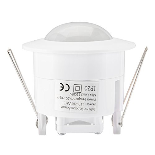 uxcell Mini Motion Sensor Switch 110V-240V Ceiling PIR Infrared Body Motion Sensor Detector Mini Lamp Light Switch