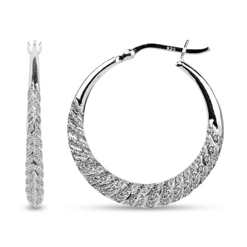 LeCalla Sterling Silver Jewelry Light-Weight Matte Finish Classic Hoop Earrings for Women Teen 30MM LeCalla Sterling Silver Jewelry Light-Weight Matte Finish Classic Hoop Earrings for Women Teen 30MM