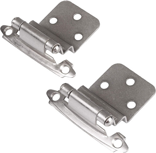 Barcaloo Self Closing Cabinet Hinges Satin Nickel, 20 Pack - 3/8 Inch Inset Variable Overlay Kitchen Cabinet Door Hinge Hardware