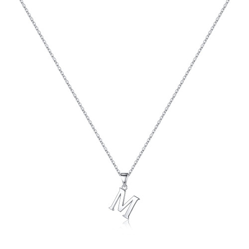 Turandoss S925 Sterling Silver Initial Necklace for Women Girls, Dainty Hypoallergenic Initial Neckalce Letetr Alphabet S925 Sterling Silver Necklace for Women Teens Girls(M)