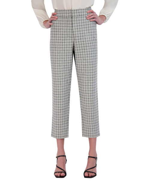 BCBGeneration Women's Straight Leg Cropped Pant Waistband Side Slit Pockets Tapered Trouser, Black/White, X-Small BCBGeneration Women's Straight Leg Cropped Pant Waistband Side Slit Pockets Tapered Trouser, Black/White, X-Small