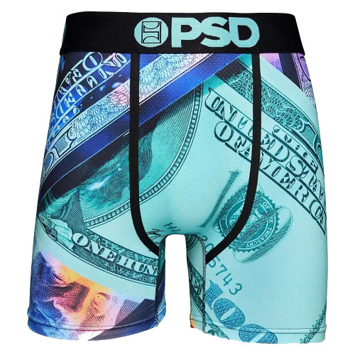 PSD Men's Thermal Washed Money Mid Length Boxer Briefs, Multi, M