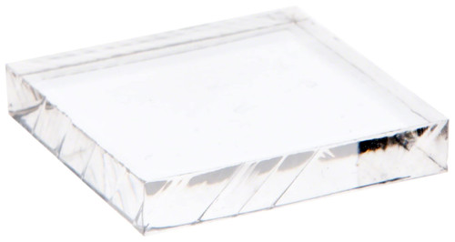 Plymor Clear Acrylic Square Standard-Edge Display Base, 1.25" W x 1.25" D x 0.25" H, Pack of 12