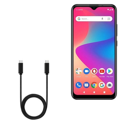 BoxWave Cable Compatible with BLU S91 - DirectSync PD Cable (3ft) - USB-C to USB-C (100W), Type C Braided 3ft Charge and Sync Cable for BLU S91 - Jet Black