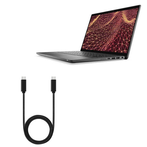 BoxWave Cable Compatible with Dell Latitude 7430 - DirectSync PD Cable (3ft) - USB-C to USB-C (100W), Type C Braided 3ft Charge and Sync Cable for Dell Latitude 7430 - Jet Black