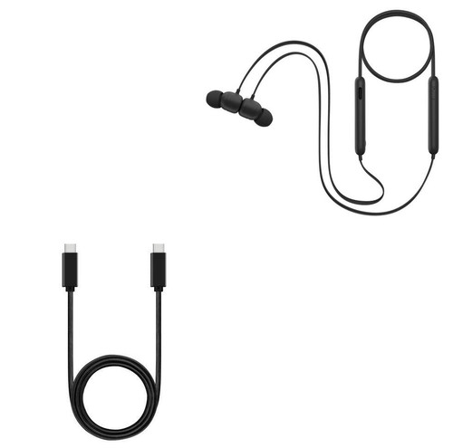 BoxWave Cable Compatible with Beats Flex - DirectSync PD Cable (3ft) - USB-C to USB-C (100W), Type C Braided 3ft Charge and Sync Cable for Beats Flex - Jet Black