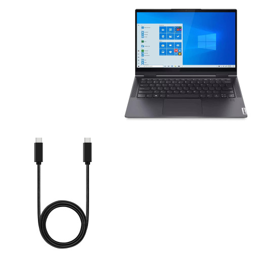 BoxWave Cable Compatible with Lenovo Yoga 7 (14 in - 82N7) - DirectSync PD Cable (3ft) - USB-C to USB-C (100W), Type C Braided 3ft Charge and Sync Cable for Lenovo Yoga 7 (14 in - 82N7) - Jet Black