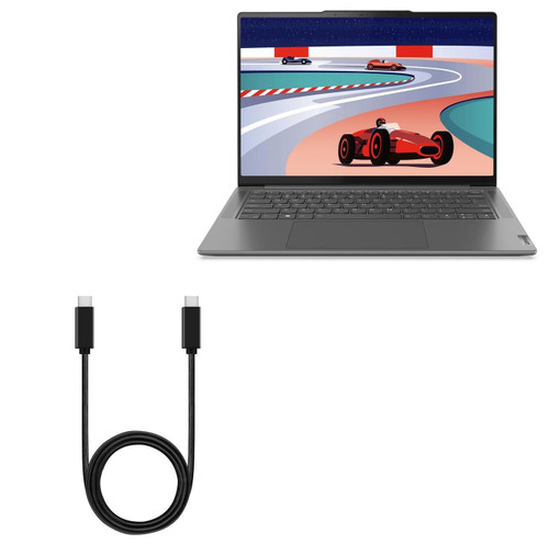 BoxWave Cable Compatible with Lenovo Yoga Pro 7 (14.5 in - 83AU) - DirectSync PD Cable (3ft) - USB-C to USB-C (100W), Type C Braided 3ft Charge and Sync Cable - Jet Black BoxWave Cable Compatible with Lenovo Yoga Pro 7 (14.5 in - 83AU) - DirectSync PD Cable (3ft) - USB-C to USB-C (100W), Type C Braided 3ft Charge and Sync Cable - Jet Black