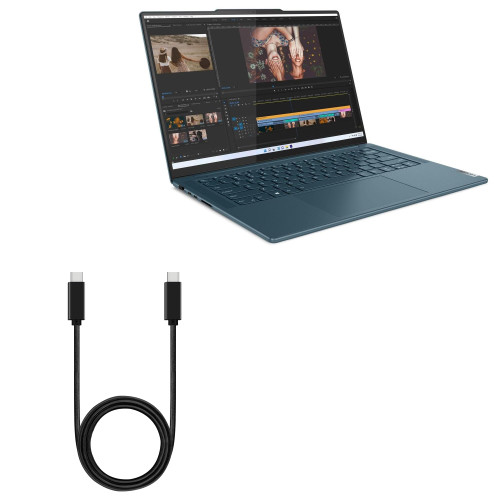 BoxWave Cable Compatible with Lenovo Yoga Pro 9i (14.5 in - 83BU) - DirectSync PD Cable (3ft) - USB-C to USB-C (100W), Type C Braided 3ft Charge and Sync Cable - Jet Black BoxWave Cable Compatible with Lenovo Yoga Pro 9i (14.5 in - 83BU) - DirectSync PD Cable (3ft) - USB-C to USB-C (100W), Type C Braided 3ft Charge and Sync Cable - Jet Black