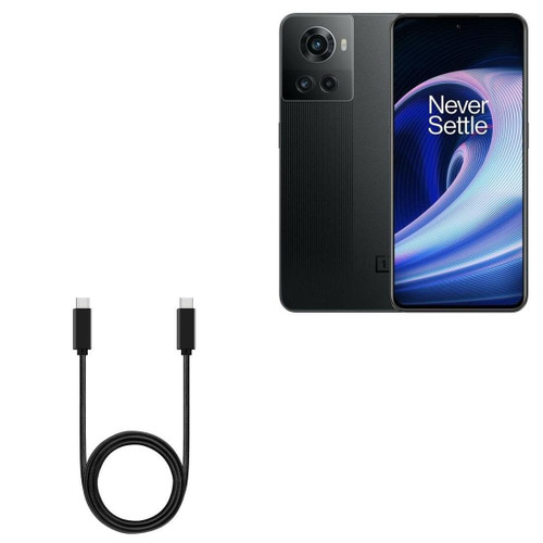 BoxWave Cable Compatible with OnePlus Ace - DirectSync PD Cable (3ft) - USB-C to USB-C (100W), Type C Braided 3ft Charge and Sync Cable for OnePlus Ace - Jet Black