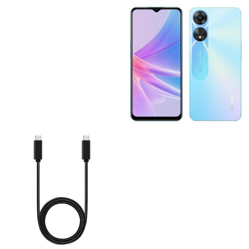 BoxWave Cable Compatible with Oppo A58 - DirectSync PD Cable (3ft) - USB-C to USB-C (100W), Type C Braided 3ft Charge and Sync Cable - Jet Black