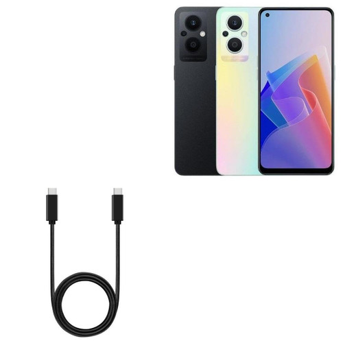BoxWave Cable Compatible with Oppo Reno8 Lite - DirectSync PD Cable (3ft) - USB-C to USB-C (100W), Type C Braided 3ft Charge and Sync Cable - Jet Black
