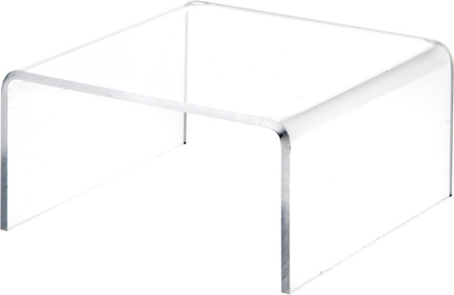 Plymor Clear Acrylic Short Square Display Riser, 2" H x 4" W x 4" D (1/8" Thick) (2 Pack)
