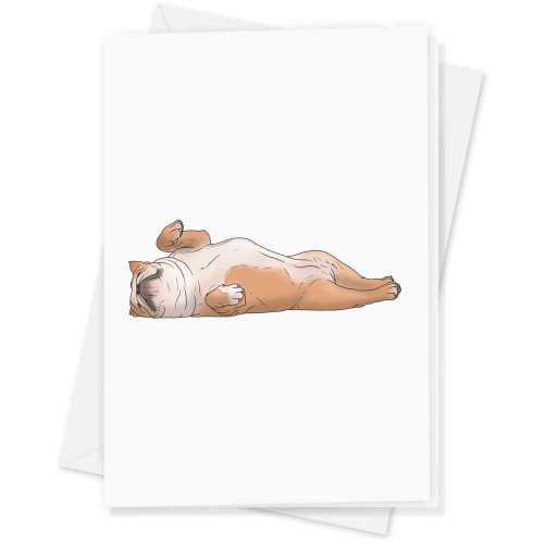 Large (A4) 'Lazy Bulldog' Blank Greeting Card (GC00049956)