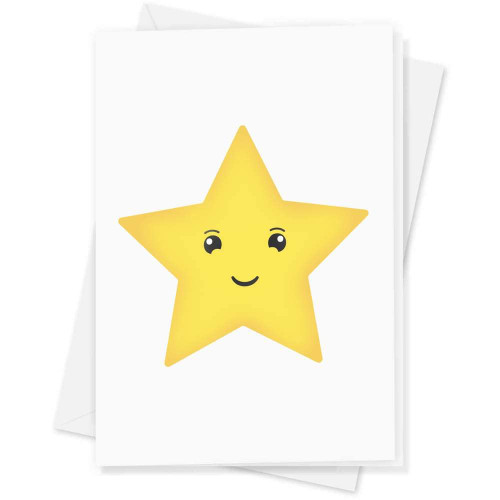 Azeeda Large (A4) 'Happy Star' Blank Greeting Card (GC00047216)