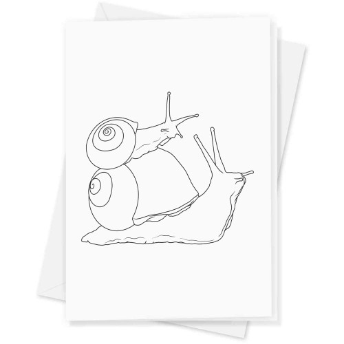 Azeeda Large (A4) 'Snail Mother & Baby' Blank Greeting Card (GC00049482)