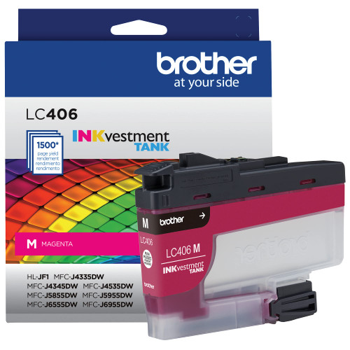 Brother Genuine LC406M Standard Yield Magenta INKvestment Tank Ink Cartridge