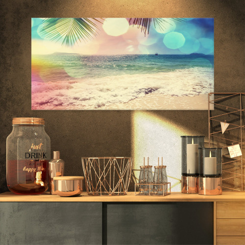 Design Art PT10413-32-16 Colorful Serenity Tropical Beach-Large Seashore Canvas Print-32X16, 32x16 Design Art PT10413-32-16 Colorful Serenity Tropical Beach-Large Seashore Canvas Print-32X16, 32x16