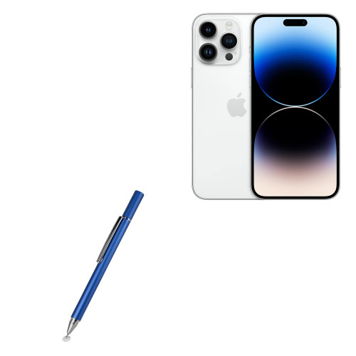 BoxWave Stylus Pen Compatible with Apple iPhone 14 Pro Max - FineTouch Capacitive Stylus, Super Precise Stylus Pen for Apple iPhone 14 Pro Max - Lunar Blue