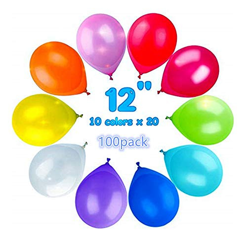 TimKong Latex Balloons Kids' Party Balloons Thicken 12 Inches Assorted Color Premium Pearl Metallic Balloons for Birthday/Party/Weddings/Christmas/Decoration/Holidays?100 Pcs?