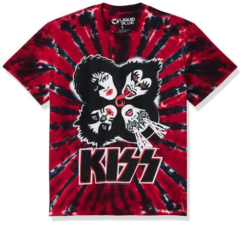 Liquid Blue Men's Kiss Burst Short Sleeve T-Shirt, Multi Tie Dye, Small