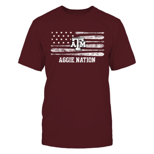 FanPrint Texas A&M Aggies T-Shirt - Baseball Nation - Men's Tee/Maroon/M