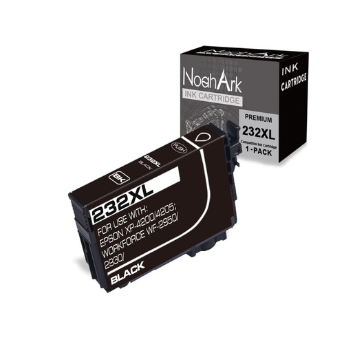 NoahArk 1 Packs 232XL Remanufacture Ink Cartridges Replacement for Epson 232 232XL T232 T232XL High-Capacity use for Epson XP-4200 XP-4205 WF-2930 WF-2950 Printer (1 Black)