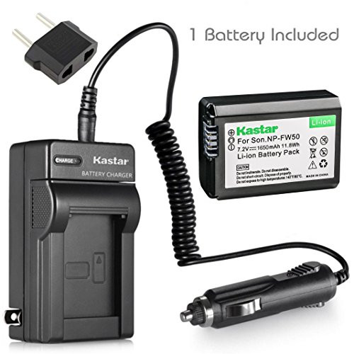 Kastar NP-FW50 Battery(1-Pack) and Charger for Sony BC-VW1 BC-TRW and Alpha 7 a7 a7R a3000 a5000 a6000 NEX-3 3N NEX-5 5N 5R 5T NEX-6 NEX-7 NEX-C3 NEX-F3 SLT-A33 A35 A37 A55V Cyber-shot DSC-RX10 Camera