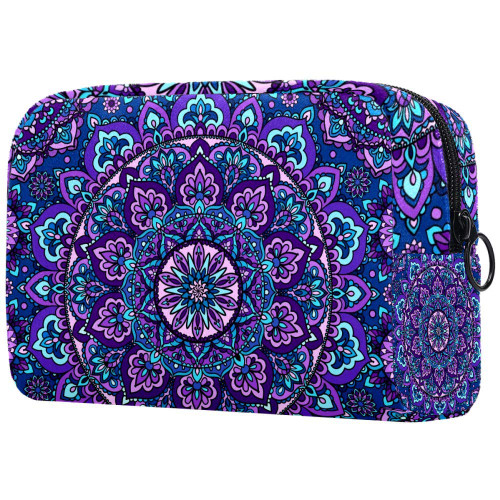 Purple Mandala Floral Pattern Makeup Bags Portable Tote Cosmetics Bag Travel Cosmetic Organizer Toiletry Bag Make-up Cases for Women Purple Mandala Floral Pattern Makeup Bags Portable Tote Cosmetics Bag Travel Cosmetic Organizer Toiletry Bag Make-up Cases for Women