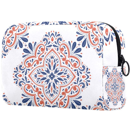 Blue Orange Mandala Makeup Bags Portable Tote Cosmetics Bag Travel Cosmetic Organizer Toiletry Bag Make-up Cases for Women Blue Orange Mandala Makeup Bags Portable Tote Cosmetics Bag Travel Cosmetic Organizer Toiletry Bag Make-up Cases for Women
