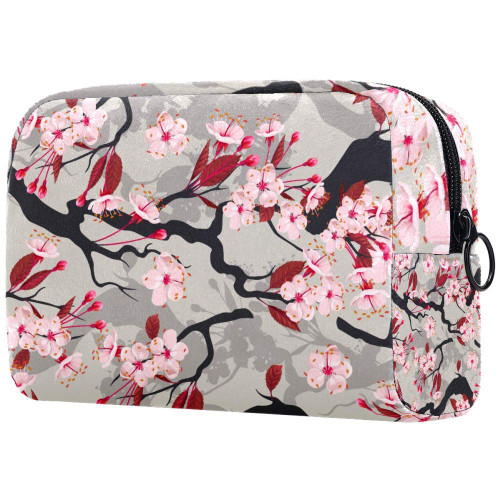 Blooming Cherry Flowers Pattern Makeup Bags Portable Tote Cosmetics Bag Travel Cosmetic Organizer Toiletry Bag Make-up Cases for Women Blooming Cherry Flowers Pattern Makeup Bags Portable Tote Cosmetics Bag Travel Cosmetic Organizer Toiletry Bag Make-up Cases for Women
